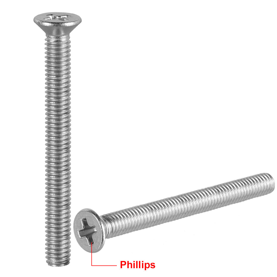 uxcell Uxcell Flat Head Machine Screws Phillips Cross Screw 304 Stainless Steel Fasteners Bolt 30Pcs