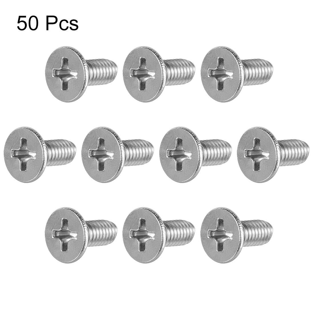 uxcell Uxcell Flat Head Machine Screws Inner Phillips Screw 304 Steel Fasteners Bolts 50pcs