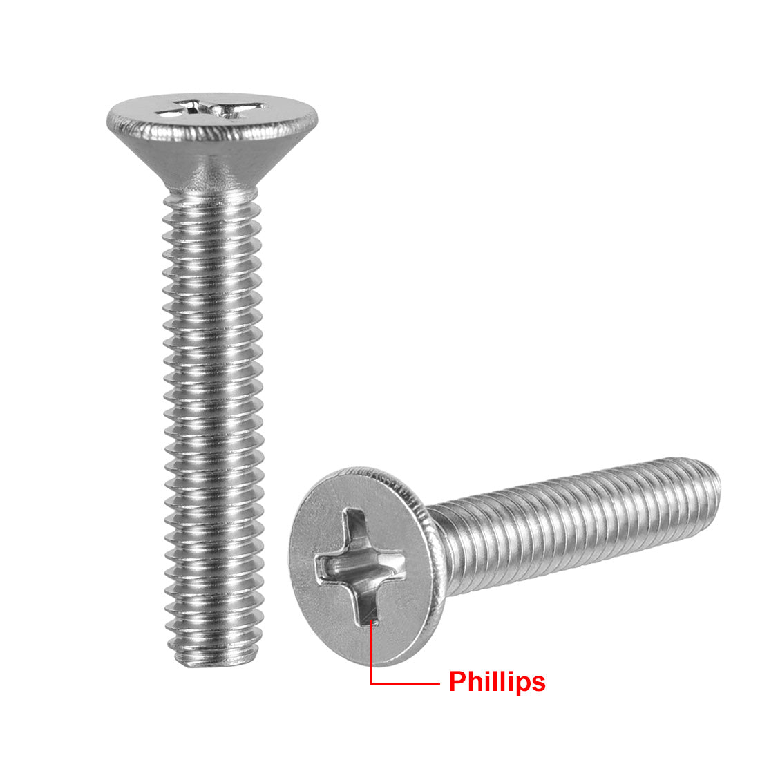uxcell Uxcell Flat Head Machine Screws Phillips Cross Screw 304 Stainless Steel Fasteners Bolt 30Pcs