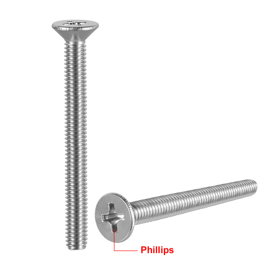 uxcell Uxcell Flat Head Machine Screws Inner Phillips Screw 304 Steel Fasteners Bolts 50pcs