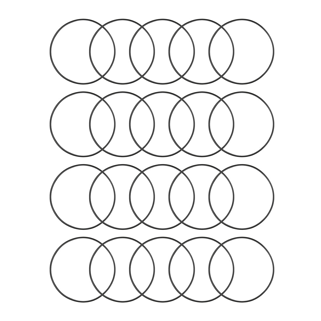 uxcell Uxcell O-Rings Nitrile Rubber 53mm Inner Diameter 56mm OD 1.5mm Width Round Seal Gasket 20 Pcs