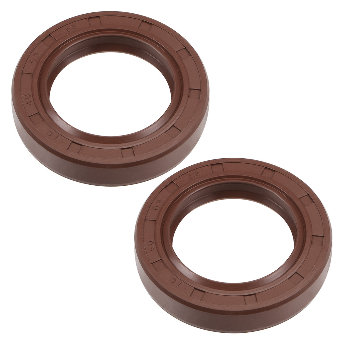 Harfington Oil Seal 40mm Inner Dia Fluorine Rubber Double Lip Seals 2Pcs