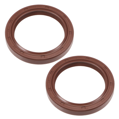 Harfington Oil Seal 40mm Inner Dia Fluorine Rubber Double Lip Seals 2Pcs