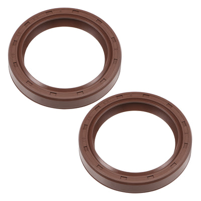 Harfington Oil Seal 40mm Inner Dia Fluorine Rubber Double Lip Seals 2Pcs