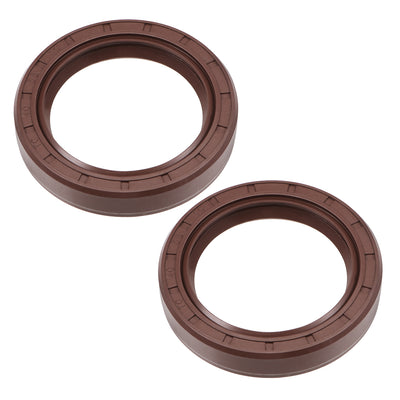 Harfington Oil Seal 40mm Inner Dia Fluorine Rubber Double Lip Seals 2Pcs