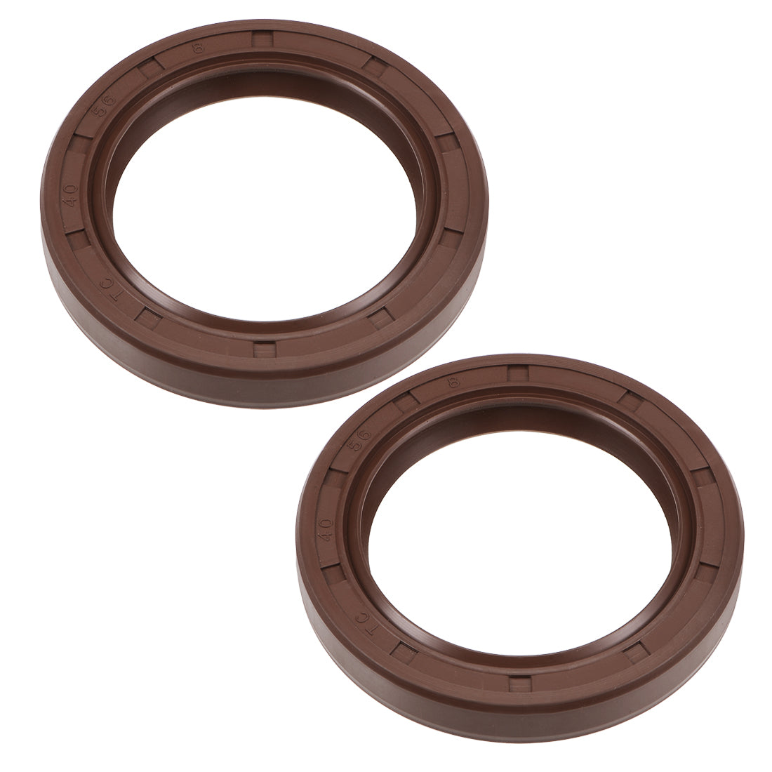 Harfington Oil Seal 40mm Inner Dia Fluorine Rubber Double Lip Seals 2Pcs
