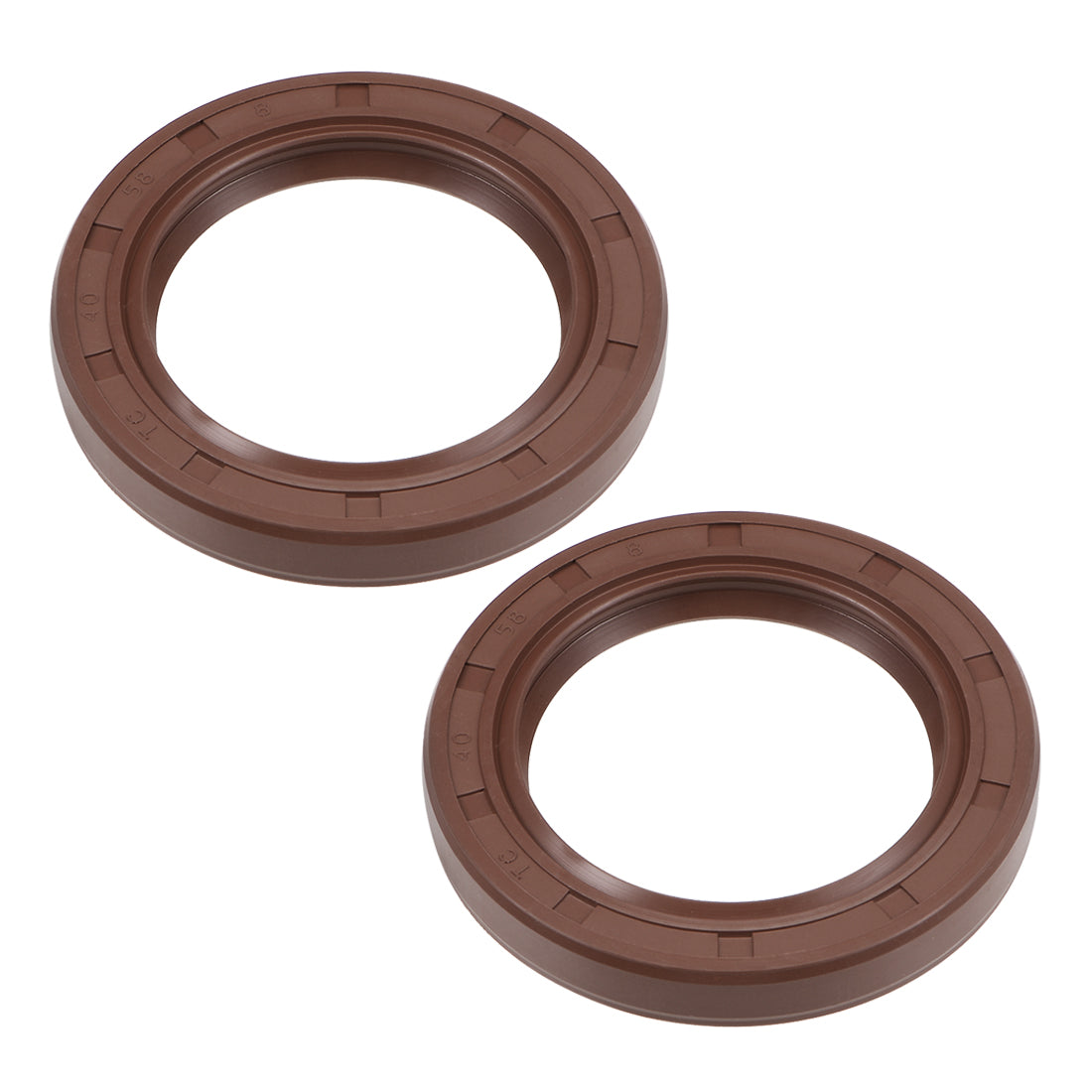 Harfington Oil Seal 40mm Inner Dia Fluorine Rubber Double Lip Seals 2Pcs
