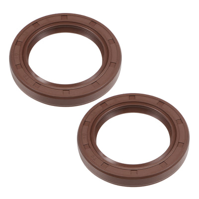 Harfington Oil Seal 40mm Inner Dia Fluorine Rubber Double Lip Seals 2Pcs
