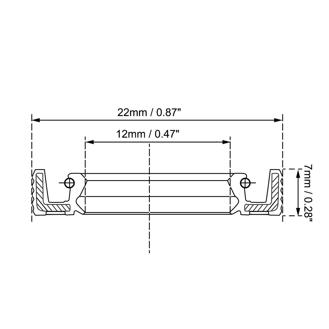 uxcell Uxcell Oil Seal 12mm Inner Dia 22mm OD 7mm Thick Fluorine Rubber Double Lip Seals