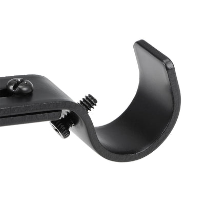 Harfington Uxcell Curtain Rod Bracket Iron Single Holder Support for 26mm Drapery Rod, 90 x 45 x 20mm Black