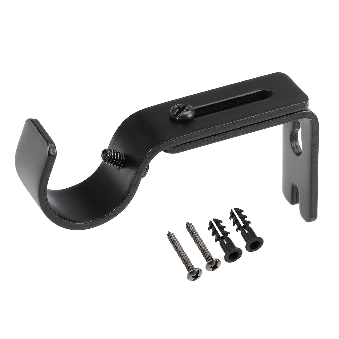 uxcell Uxcell Curtain Rod Bracket Iron Single Holder Support for 26mm Drapery Rod, 90 x 45 x 20mm Black