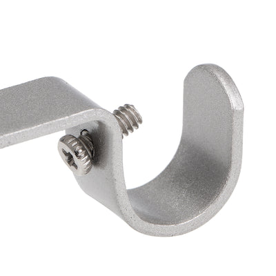 Harfington Uxcell Curtain Rod Bracket Iron Single Holder Support for 20mm Drapery Rod, 100 x 40 x 16mm Silver Tone