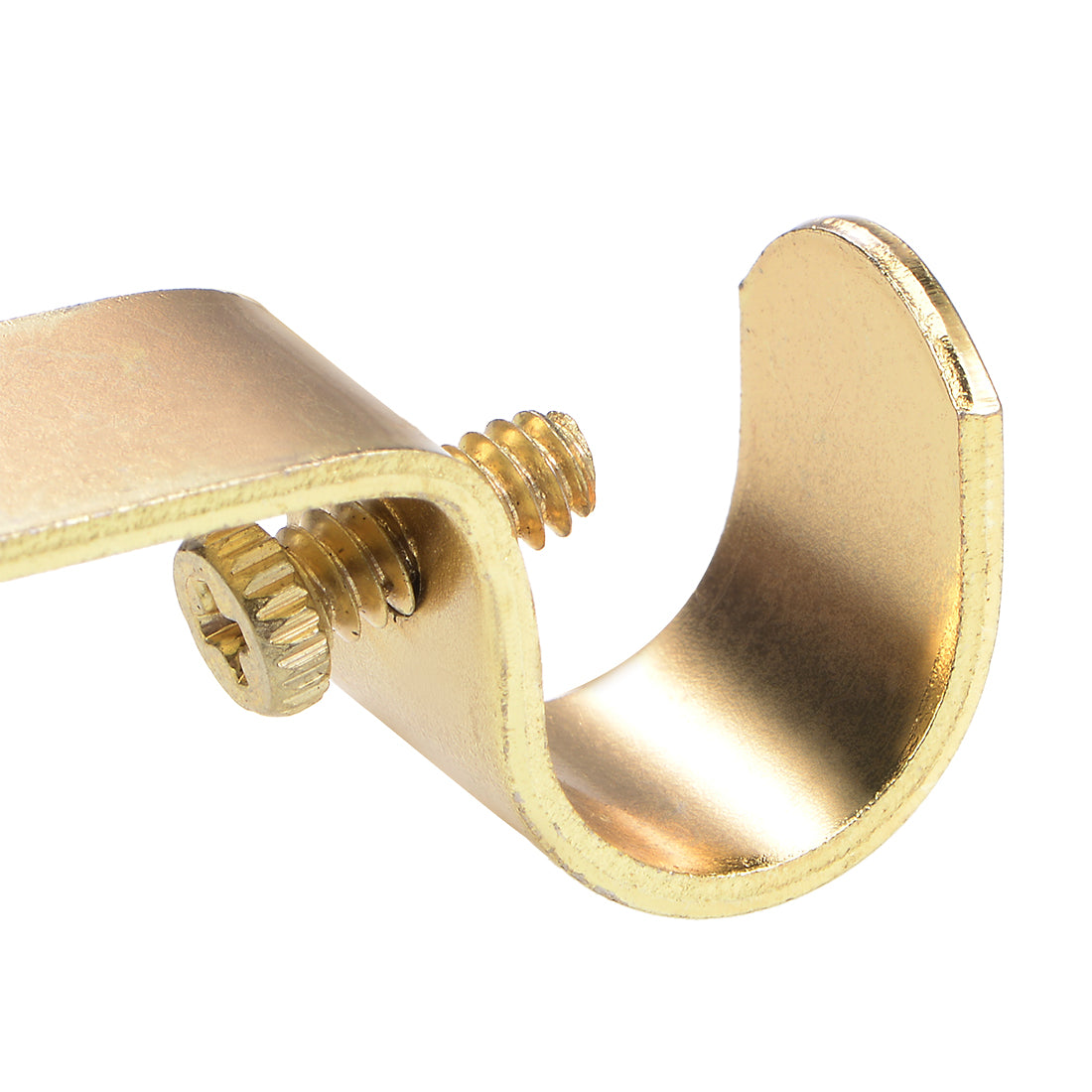 Harfington Curtain Rod Bracket Iron Single Holder Support for 16mm Drapery Rod, 73 x 36 x 16mm Gold Tone 2Pcs