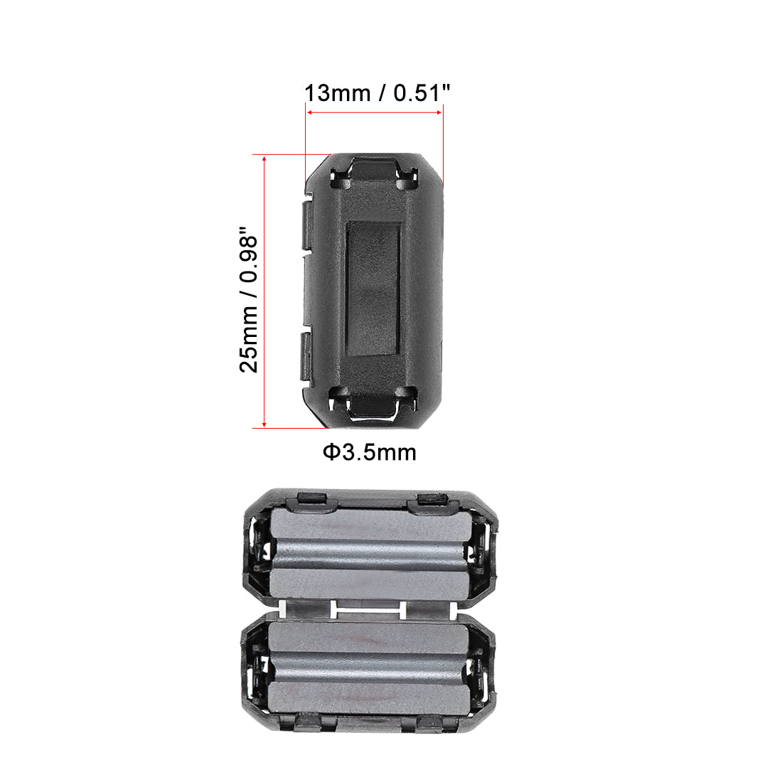 Harfington Ferrite Cores Ring Clip-On RFI EMI Noise Filter Clip