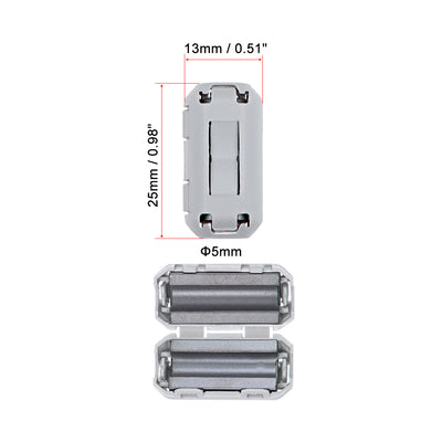 Harfington Ferrite Cores Ring Clip-On RFI EMI Noise Filter Clip