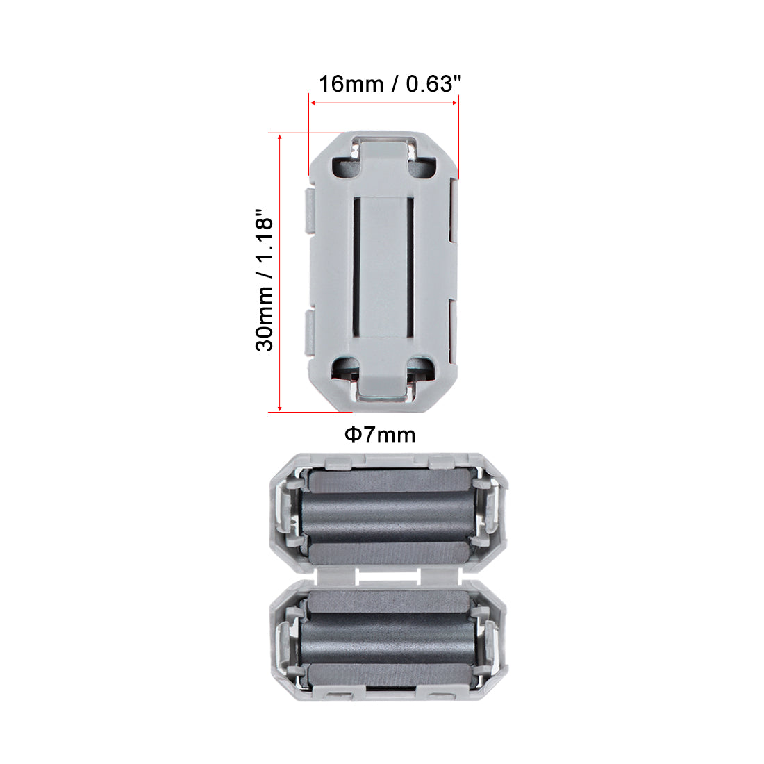 Harfington Ferrite Cores Ring Clip-On RFI EMI Noise Filter Clip