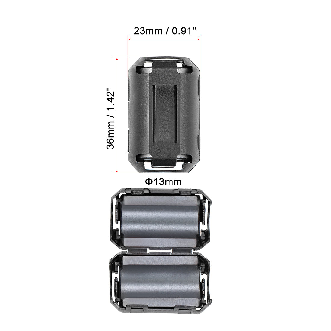 Harfington Ferrite Cores Ring Clip-On RFI EMI Noise Filter Clip