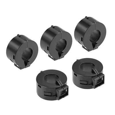 uxcell Uxcell 15mm Ferrite Cores Ring Clip-On RFI EMI Noise Suppression Filter Cable Clip, Black 5pcs