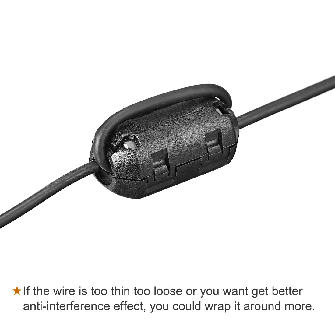 Harfington Ferrite Cores Ring Clip-On RFI EMI Noise Suppression Filter Cable Clip Set