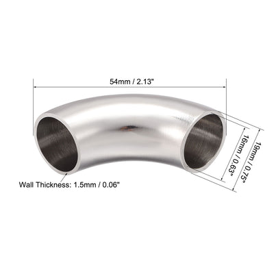 Harfington Uxcell Stainless Steel 304 Vacuum Fitting Elbow 90 Degree Polished 0.75 Inch Tube OD