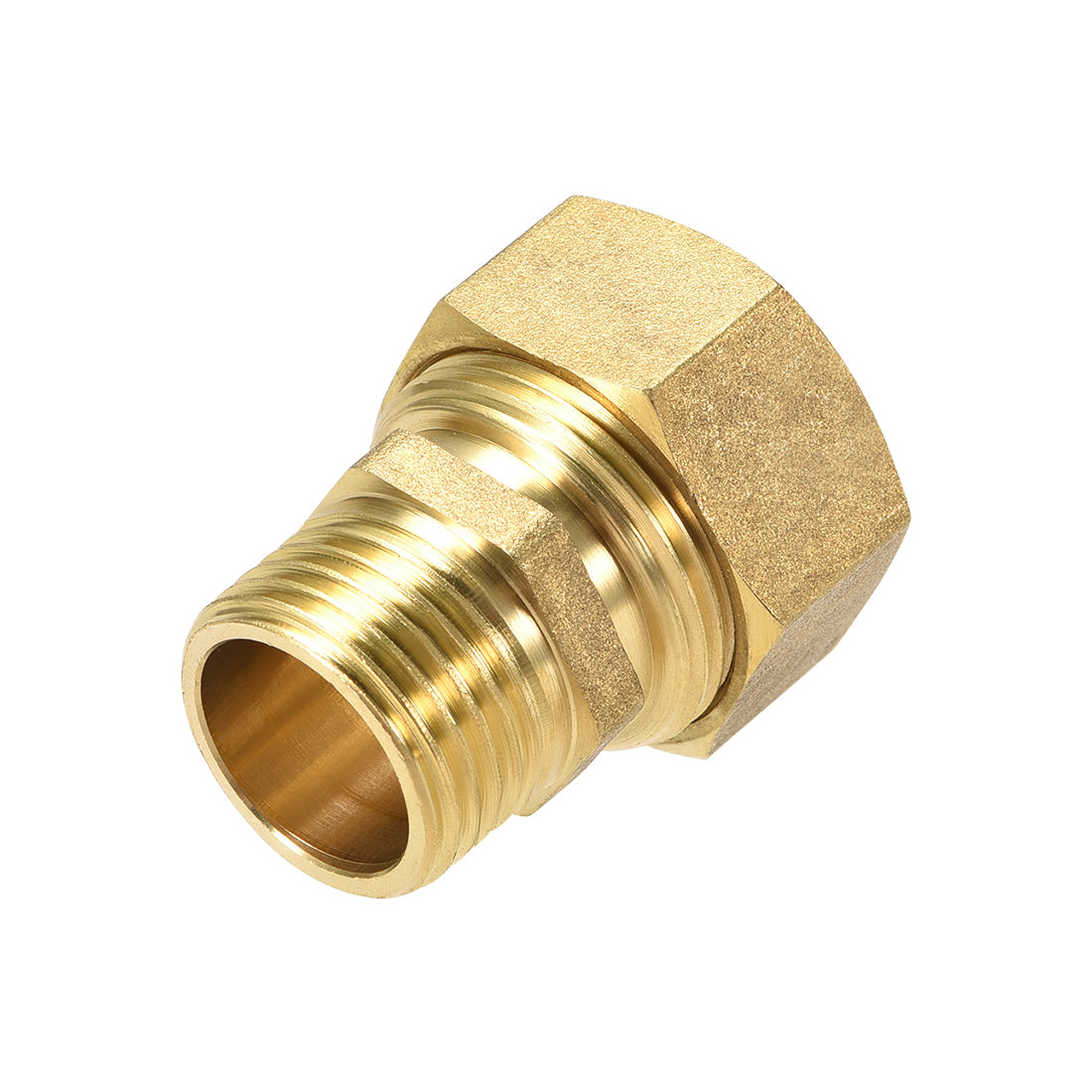uxcell Uxcell Brass Compression Tube Fitting Connector Adapter 20mm Tube OD x 1/2 G Male Gold Tone 3pcs