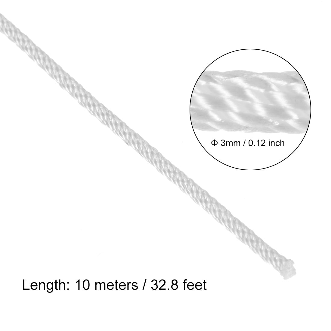 uxcell Uxcell Recoil start Rope 3mm Dia 10m 32.8ft Polyester Pull Cord for 152F 154F Lawn Mower Trimmer Engine Part