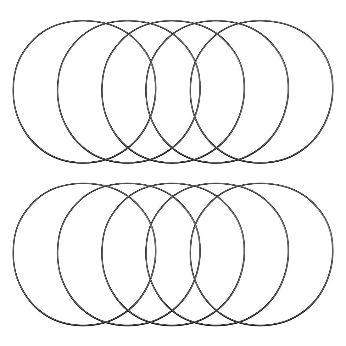 uxcell Uxcell O-Rings Nitrile Rubber 200mm Inner Diameter 205.3mm OD 2.65mm Width Round Seal Gasket 10 Pcs