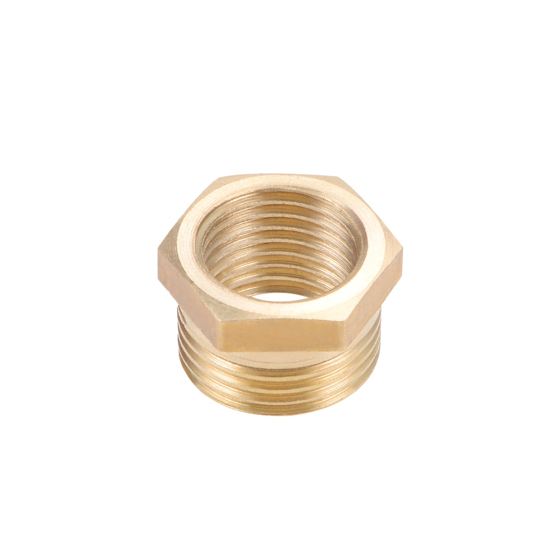 uxcell Uxcell Brass Threaded Pipe Fitting G3/8 Male x G1/4 Female Hex Bushing Adapter 10pcs