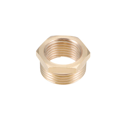 Harfington Uxcell Brass Threaded Pipe Fitting G3/4 Male x G1/2 Female Hex Bushing Adapter Connector 5Pcs