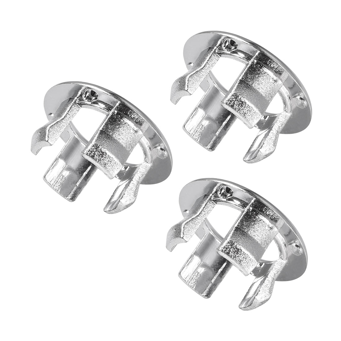 uxcell Uxcell Sink Overflow Covers Bathroom Kitchen Basin Trim Round Hole Caps Insert Spares Silver Tone 3 Pcs