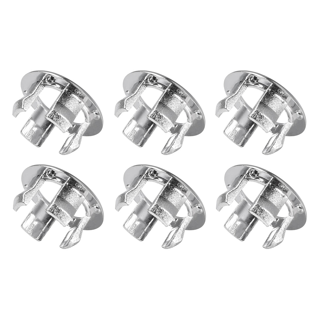 Harfington Sink Overflow Covers Bathroom Kitchen Basin Trim Round Hole Caps Insert Spares Silver Tone 6 Pcs