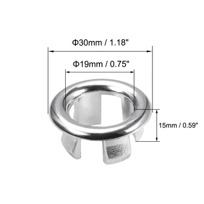 Harfington Uxcell Sink Overflow Covers Basin Trim Round Hole Caps Insert Spares Silver Tone 10 Pcs