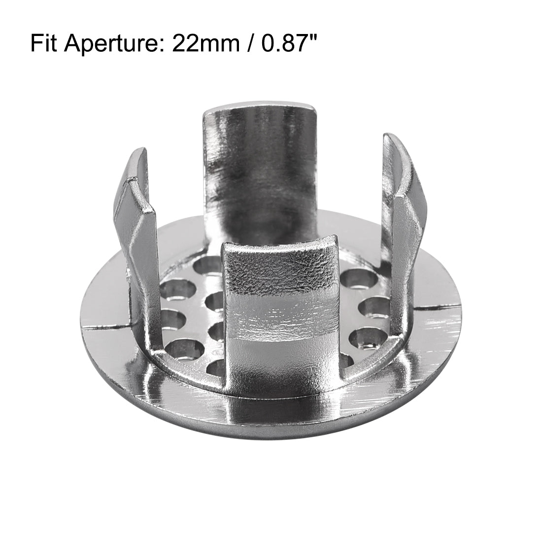 Harfington Sink Overflow Covers Bathroom Kitchen Basin Trim Mesh Hole Caps Insert Spares Silver Tone 6 Pcs