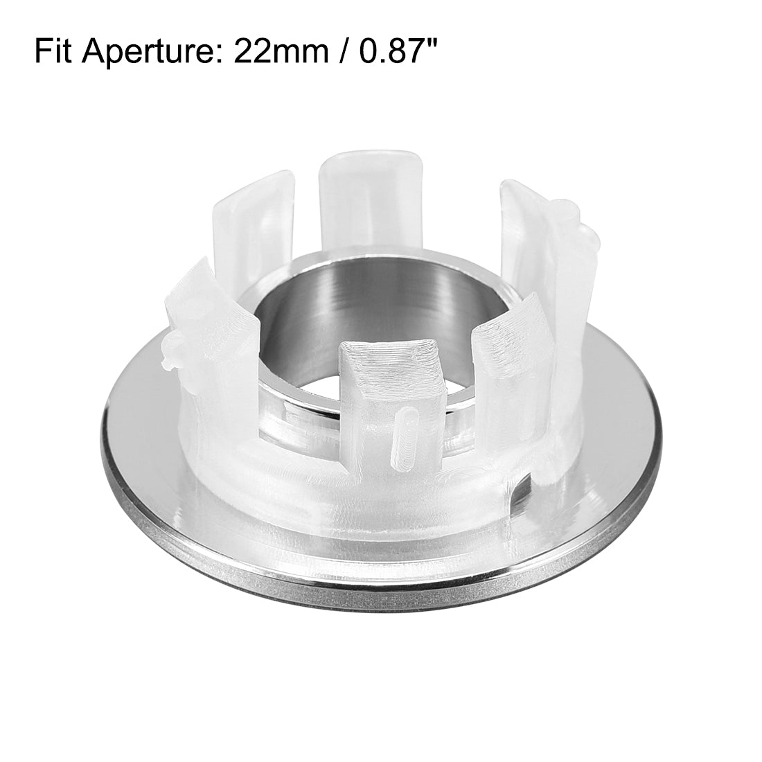 uxcell Uxcell Sink Overflow Covers Kitchen Basin Trim Round Hole Caps Insert Spares Silver Tone 3 Pcs