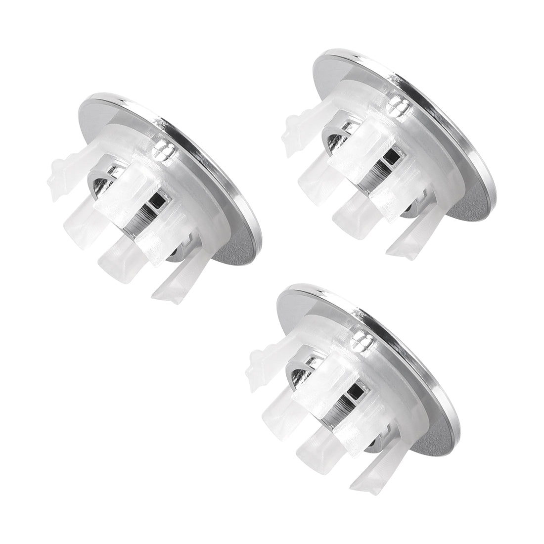 uxcell Uxcell Sink Overflow Covers Kitchen Basin Trim Round Hole Caps Insert Spares Silver Tone 3 Pcs