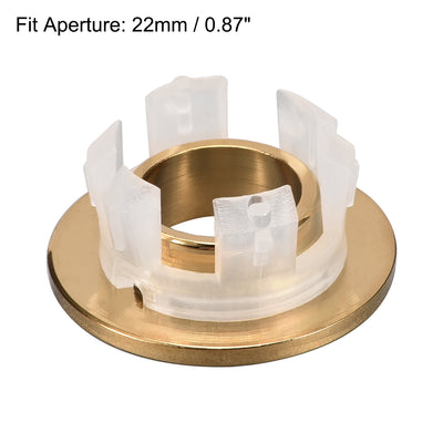 Harfington Sink Overflow Covers Kitchen Basin Trim Round Hole Caps Insert Spares Gold Tone 2 Pcs