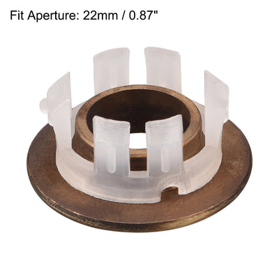 Harfington Sink Overflow Covers Kitchen Basin Trim Round Hole Caps Insert Spares Bronze Tone 3 Pcs