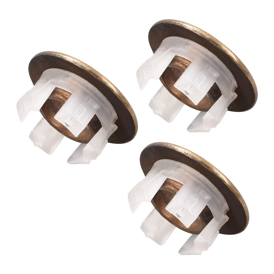 Harfington Sink Overflow Covers Kitchen Basin Trim Round Hole Caps Insert Spares Bronze Tone 3 Pcs