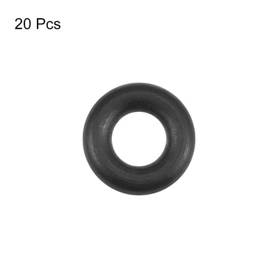 Harfington Uxcell O-Rings Nitrile Rubber 3mm Inner Diameter 6.6mm OD 1.8mm Width Round Seal Gasket 20 Pcs