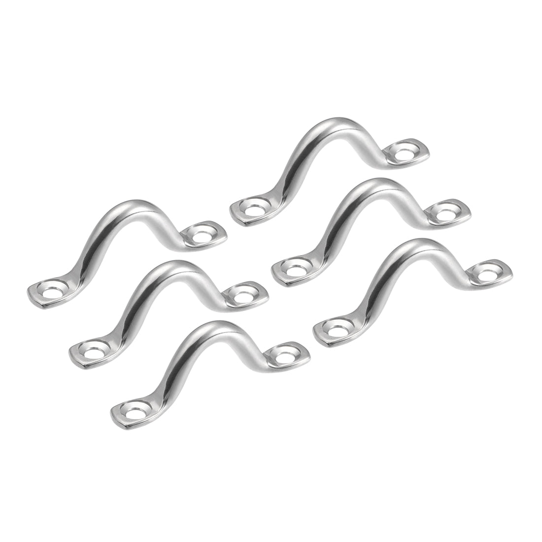 uxcell Uxcell Pad Eye Straps Deck Loops 2.4" Stainless Steel Tie Down Buckle 6Pcs