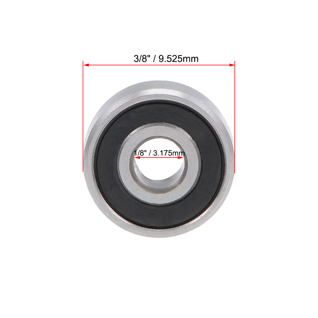 Harfington R2-2RS Deep Groove Ball Bearing 1/8"x3/8"x5/32" Sealed GCr15 Bearings 5pcs