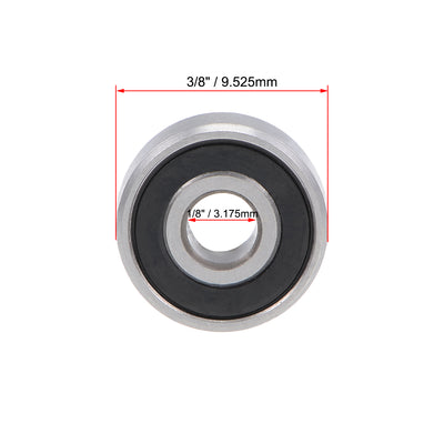 Harfington R2-2RS Deep Groove Ball Bearing 1/8"x3/8"x5/32" Sealed GCr15 Bearings 5pcs