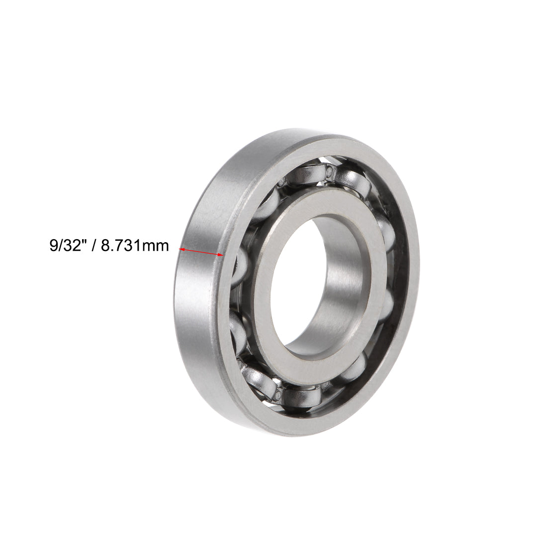 uxcell Uxcell R10 Deep Groove Ball Bearing 5/8"x1-3/8"x9/32" Open Type Chrome Bearings