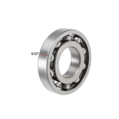 Harfington Uxcell R10 Deep Groove Ball Bearing 5/8"x1-3/8"x9/32" Open Type Chrome Bearings 2pcs