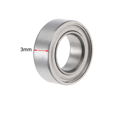 Harfington Uxcell SMR95ZZ Stainless Steel Ball Bearing 5x9x3mm Shielded MR95ZZ Bearings 5pcs