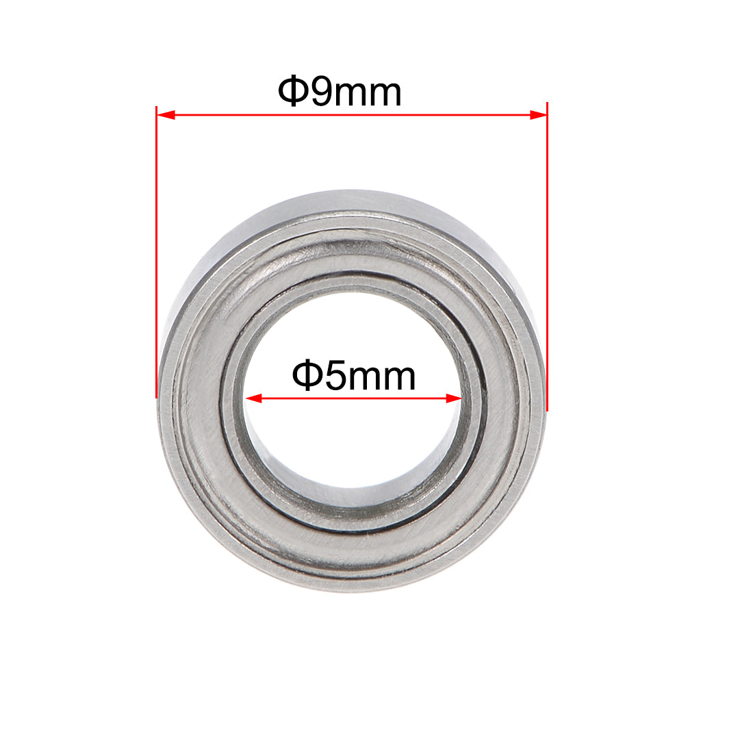 uxcell Uxcell SMR95ZZ Stainless Steel Ball Bearing 5x9x3mm Shielded MR95ZZ Bearings 5pcs