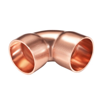 Harfington Uxcell 1-inch(25.4mm) ID 90 Degree Copper Elbow Fitting 1.5mm Thick 2pcs