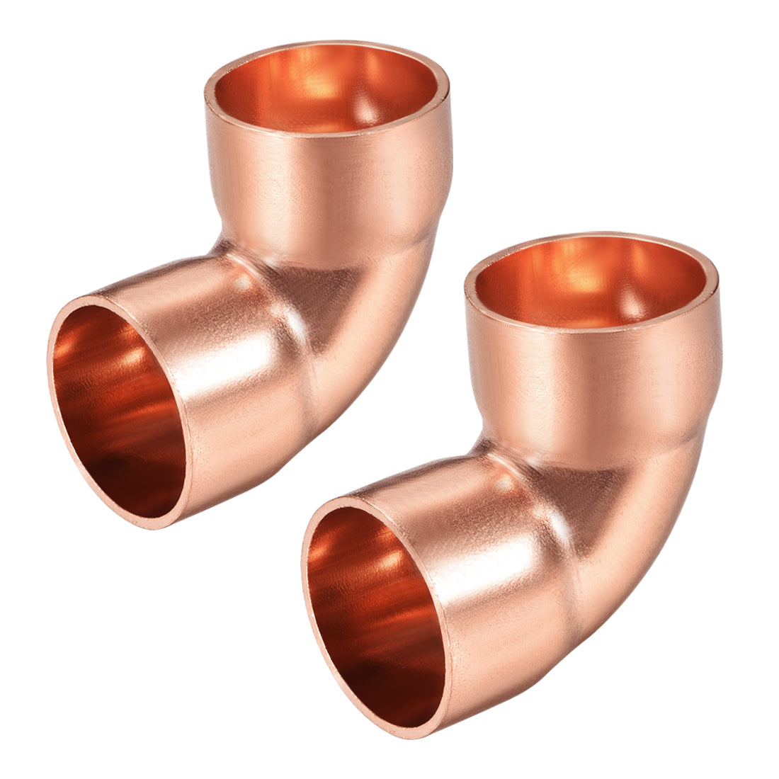 uxcell Uxcell 1-inch(25.4mm) ID 90 Degree Copper Elbow Fitting 1.5mm Thick 2pcs