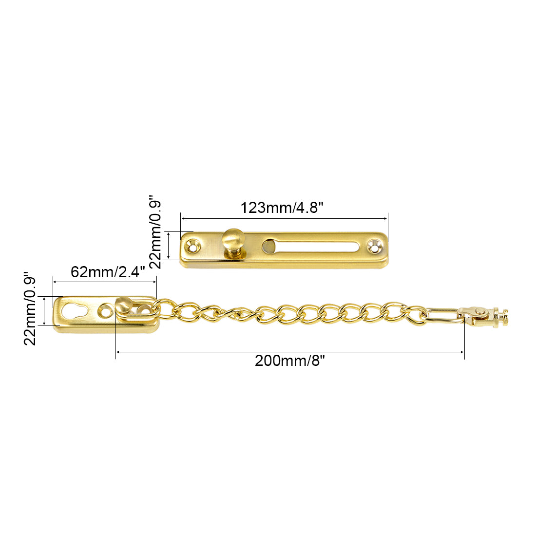 uxcell Uxcell Chain Door Guard Lock Security Safety Latch Lock with Spring Anti-Theft Press Lock Gold