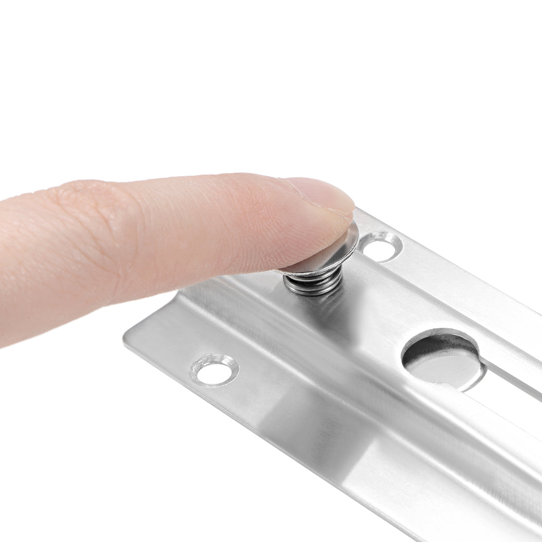 uxcell Uxcell Chain Door Guard Lock Security Safety Latch with Spring Anti-Theft Press Lock Silver